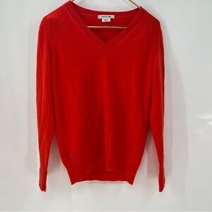 Lacoste Long Sleeve Sweater Red Size medium 100% cashmere v neck thermal